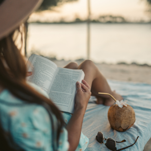 Reading by the beach